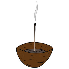 Incense icon. Chinese incense sticks vector illustration. Incense sticks hand drawn.