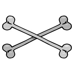 Vector  of a bone. Concept of bone cross is a danger. Hand drawn bones. Symbol of pirates.