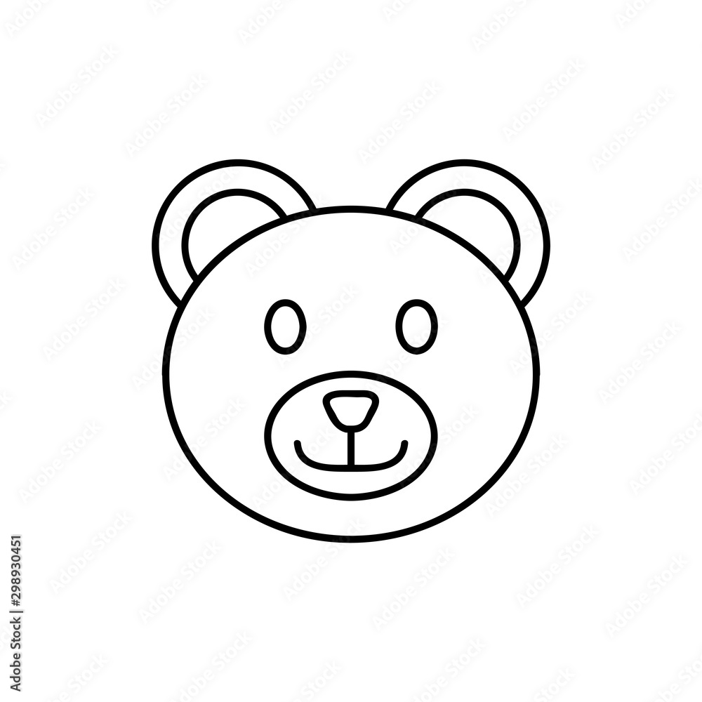 Poster teddy bear face vector icon. simple isolated logo symbol. thin line icon for website design and deve