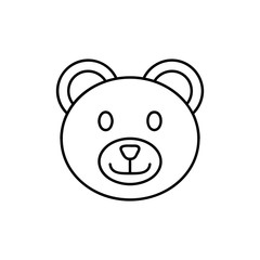 Teddy bear face vector icon. Simple isolated logo symbol. Thin line icon for website design and development, app development. Premium icon