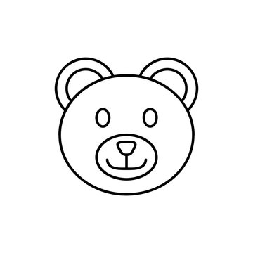 Teddy bear face vector icon. Simple isolated logo symbol. Thin line icon for website design and development, app development. Premium icon