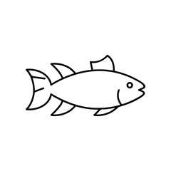 Fish line icon, outline vector sign, linear pictogram isolated on white. logo illustration