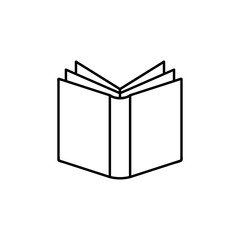 Book line icon, outline vector sign, linear style pictogram isolated on white. Library symbol, logo illustration
