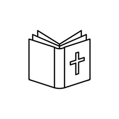 Book line icon, outline vector sign, linear style pictogram isolated on white. Library symbol, logo illustration