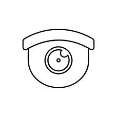 Dome camera line icon, outline vector sign, linear pictogram isolated on white. Surveillance symbol, logo illustration