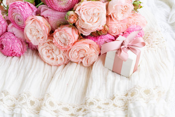 Female accessories on white