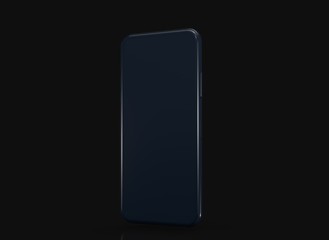 New smartphone with blank screen isolated Flat 3d
