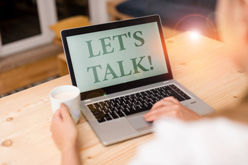Handwriting text writing Let S Is Talk. Conceptual photo suggesting in the beginning of a...