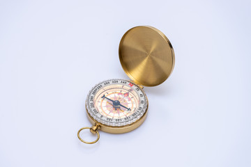  Man hand holding a compass