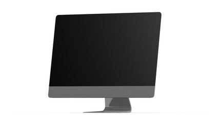 flat monitor white screen computer, pc display digital wide screen and slim 3d
