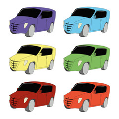 Classic van car different color set