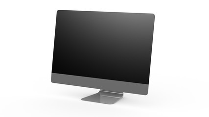 flat monitor white screen computer, pc display digital wide screen and slim 3d