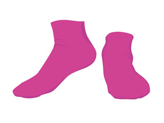 Socks pink realistic vector illustration isolated