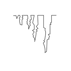 Snow icicles. Vector illustration.