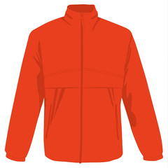 Windcheater orange realistic vector illustration isolated