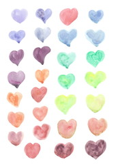 Watercolor hearts
