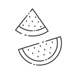 Watermelon vector illustration with simple line design. Watermelon icon 