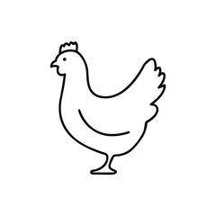 chicken icon. hen symbol. outline vector sign, linear pictogram isolated on white. logo illustration