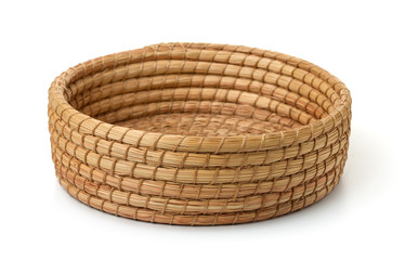 Round cane wicker basket