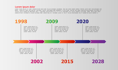 Vector Timeline milestone template  with easy line icons - Vector