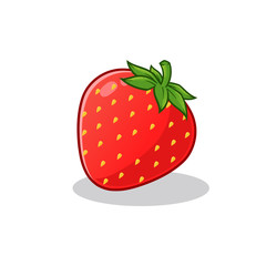 strawberry logo mascot vector art illustration