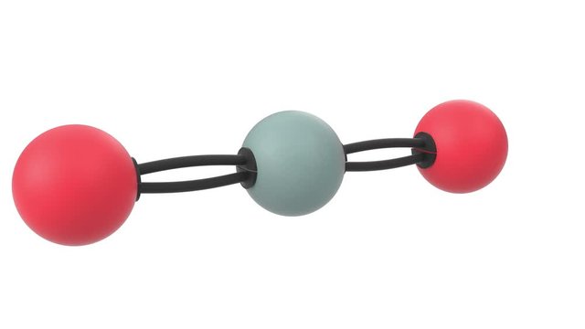 3D animation of a silicon dioxide molecule with alpha layer