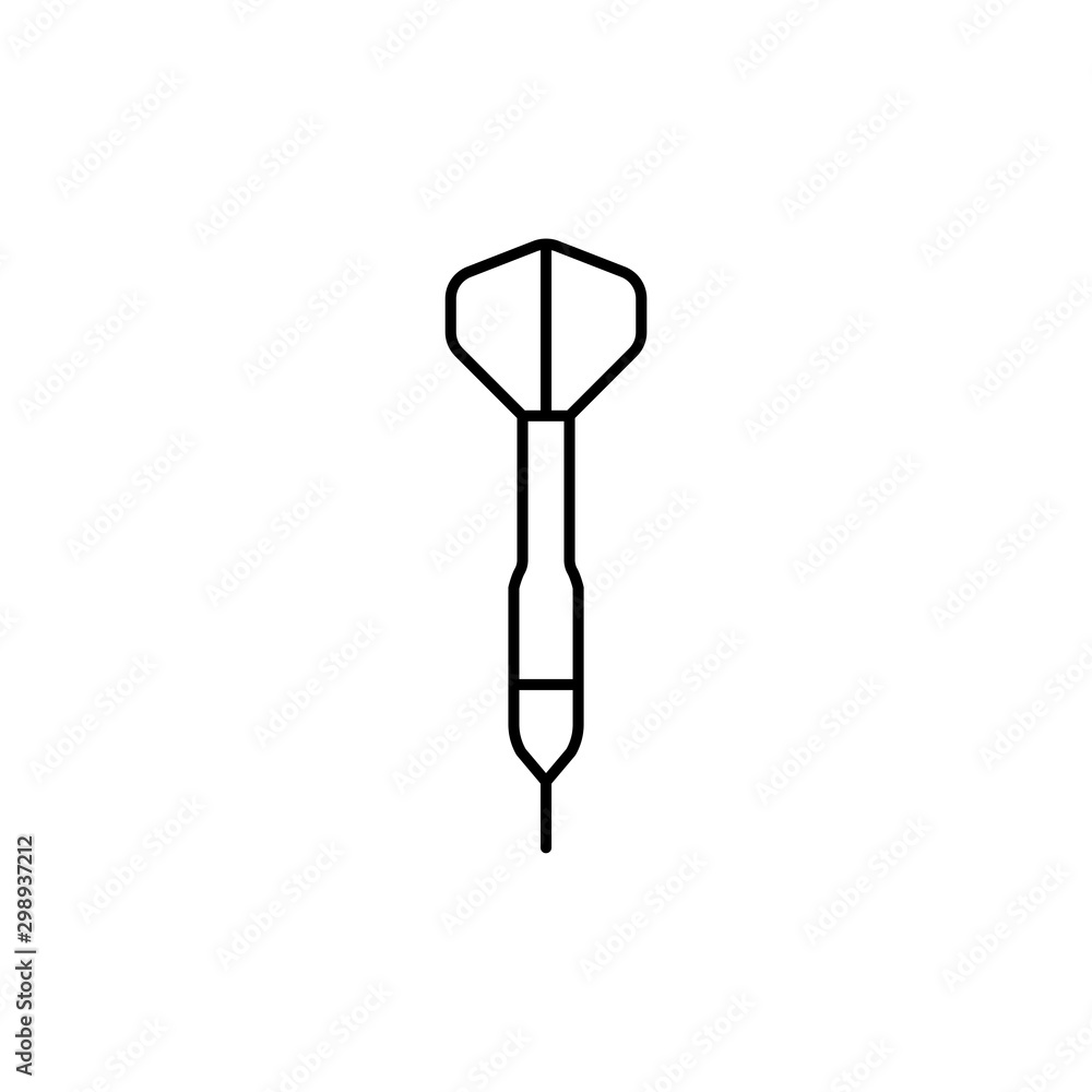 Poster dart icon. simple outline dart vector icon. on white background.