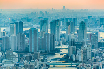 Tokyo Aerial Cityscape Sunset View