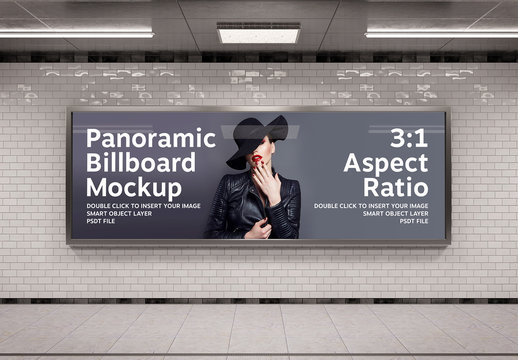 3:1 Panoramic Billboard Mockup