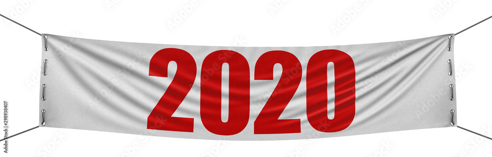 Poster big 2020 banner. image with clipping path
