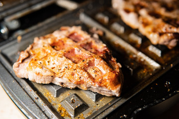 We cook at home barbecue, serve food, glisten grilled meat with fat, cook for the festive table, roast pork