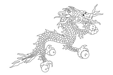 Bhutan dragon Vector illustration eps 10