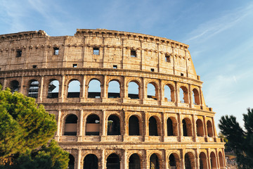 Fototapeta na wymiar Roma coliseum or colosseum theater