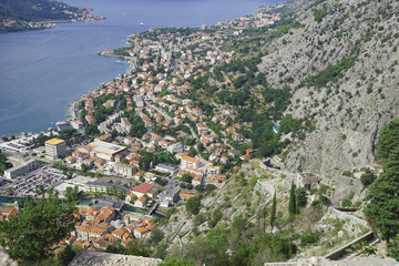 Fototapeta na wymiar Montenegro View from the Fortress of St. John in Kotor 