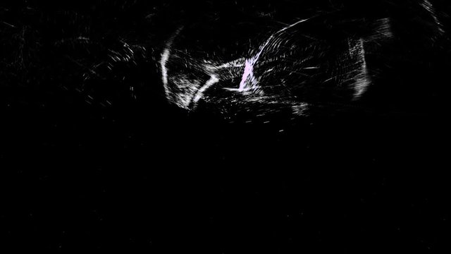 Abstract inscription subscribe from space dust flying and forming this word on black background. Animation. The call to subscribe or to sign up, social networks and popularity concept, monochrome.