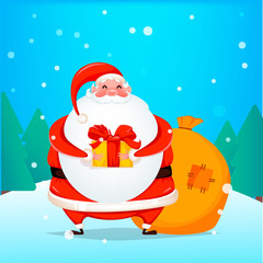 Merry Christmas. Cheerful Santa Claus