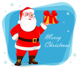 Merry Christmas greeting card with Santa Claus