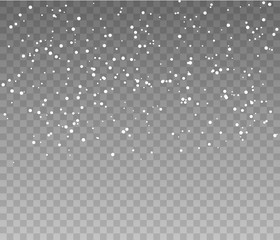Falling snowflakes on transparent background