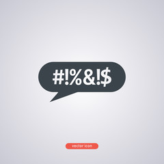 Scream speech bubble icon isolated on gray background. Icon in a flat modern style. Vector illustration.