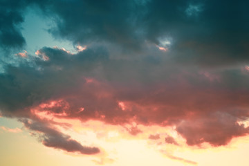 Sunset sky with colorful clouds