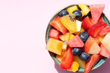 Colorful fruit salad in a bowl.