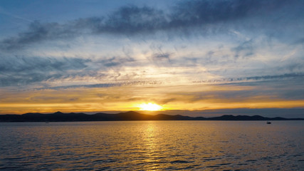 Fototapeta na wymiar Sunset over the sea, Zadar Croatia