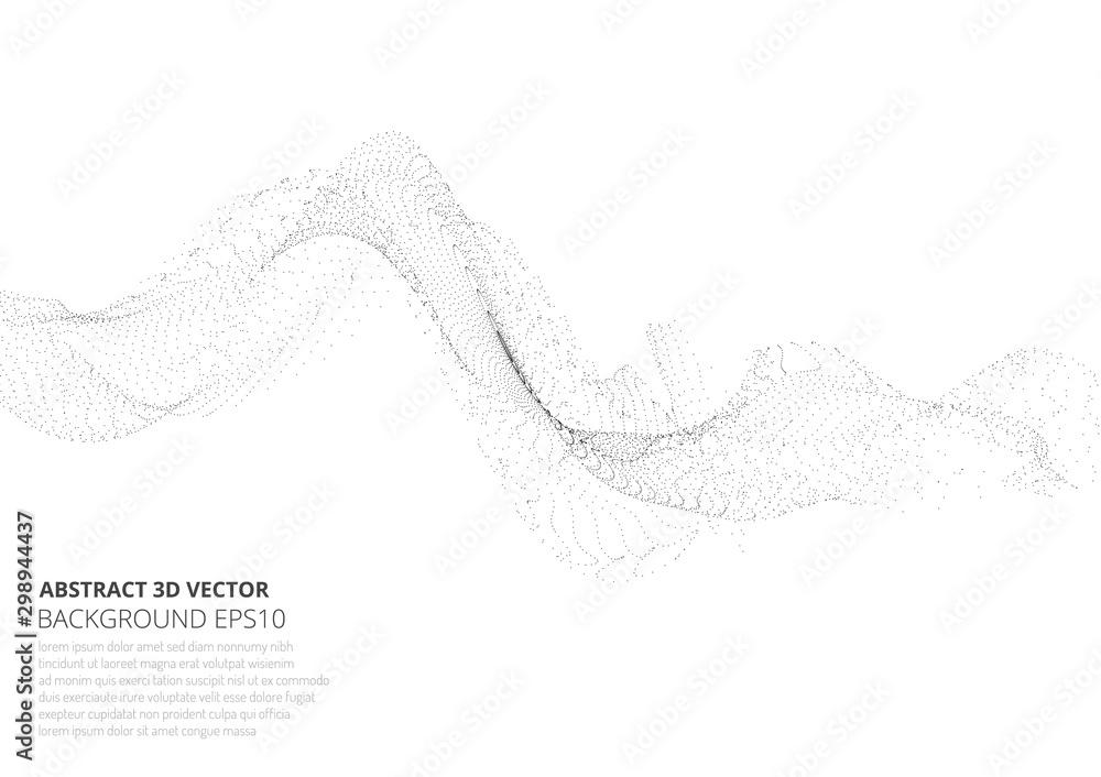 Poster abstract background with many particles. optical illusion of movement.