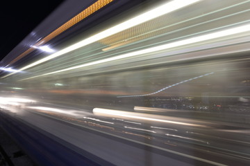 Fototapeta na wymiar long exposure blurred motion on road