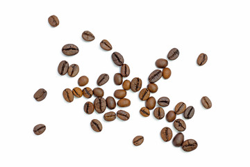 coffee beans on white background
