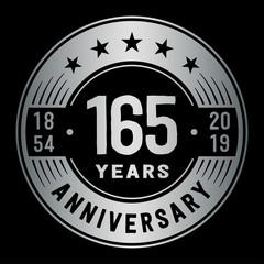 165 years anniversary logo template. One hundred and sixty-five years logo. Vector and illustration.
