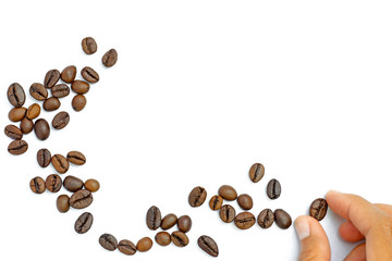 coffee beans on white background