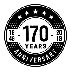 170 years anniversary logo template. One hundred and seventy years logo. Vector and illustration.
