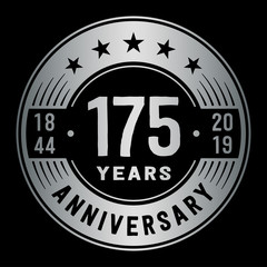 175 years anniversary logo template. One hundred and seventy-five years logo. Vector and illustration.