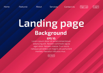 Landing page concept Page of the website, vector, line layout and linear gradient